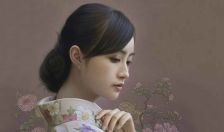 日本80后超写实画家冈冈康夫知笔下的少女端庄，优雅高贵！
