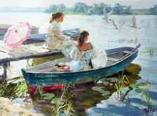 俄罗斯画家古谢夫的油画总是明亮温暖、充满了轻盈和轻...