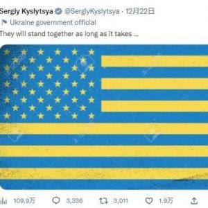 乌克兰外交官发了一张蓝黄色的美国国旗，被嘲笑了