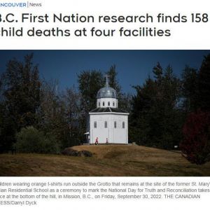 加拿大原住民部落对无标记墓穴调查后确定158名儿童死亡